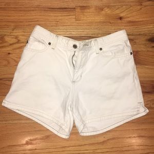 White denim polo shorts